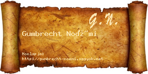Gumbrecht Noémi névjegykártya